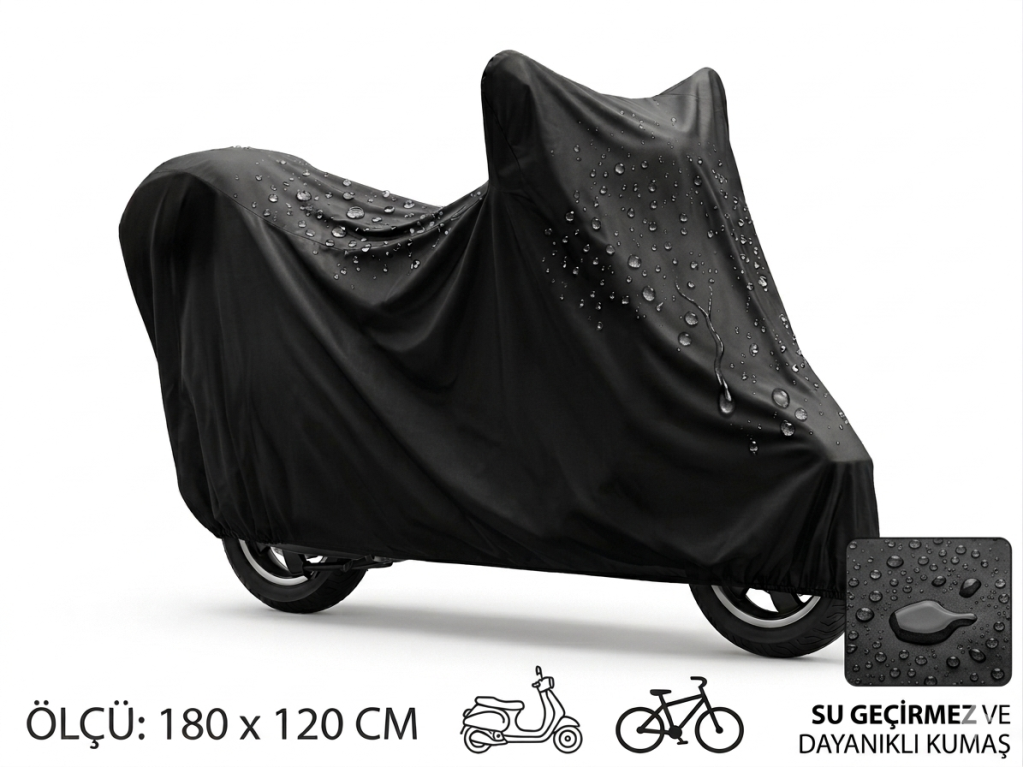 Motosiklet ve Scooter Koruma Brandası Su ve Toz Geçirmez 180x120 cm