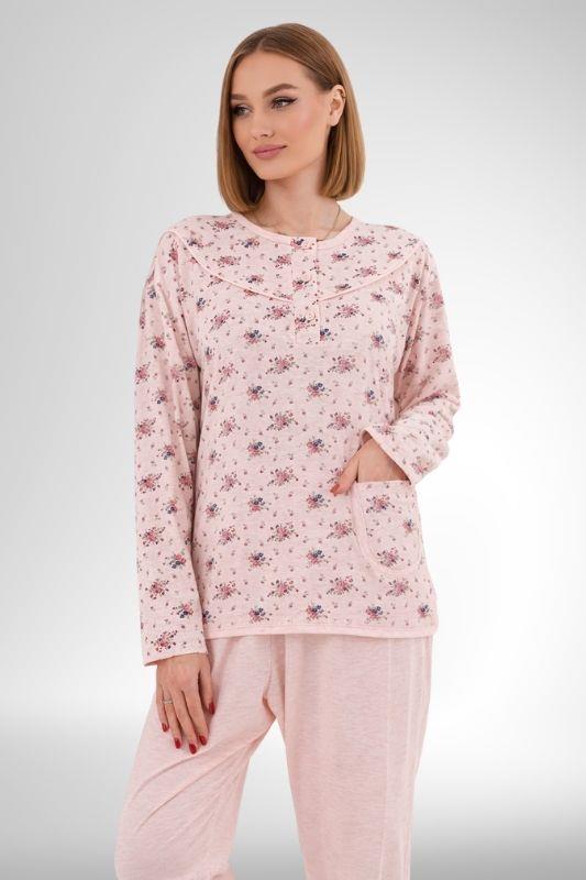 Mecit 6314 Pudra Kadın Büyük Beden Pijama Takımı