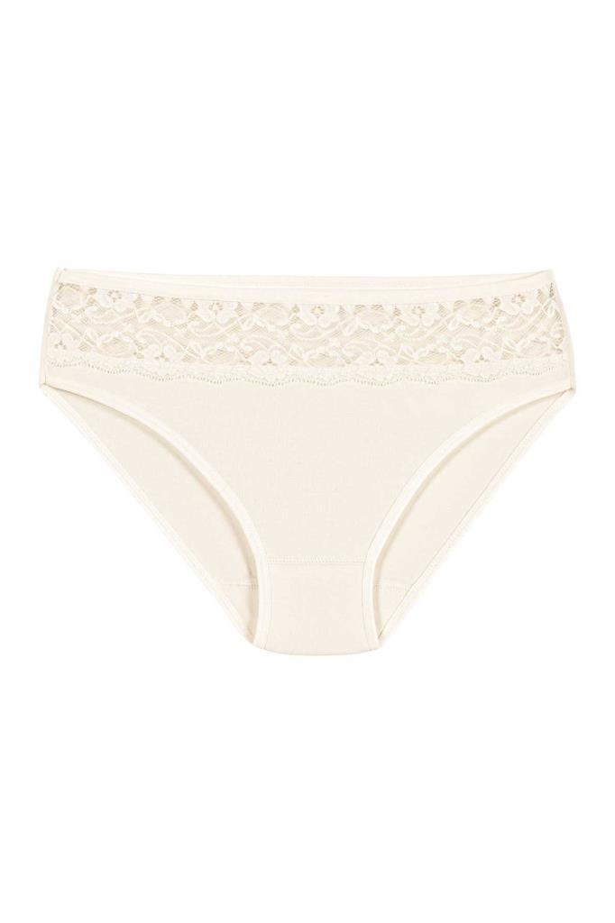 6 Adet Yıldız Bayan Likralı Dantelli Bikini Külot Ekru 3788