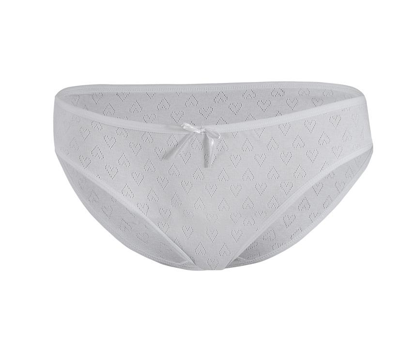 6 Adet Yıldız Bayan Kalpli Ribana Bikini Külot Slip Beyaz 3575