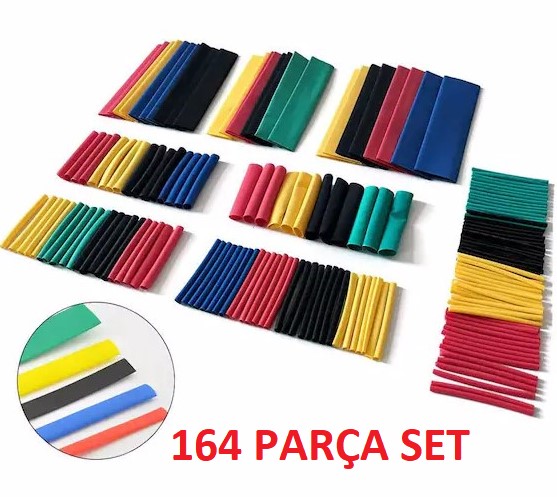 30 Adet 164 Parça Set Isıyla Daralan Makaron Kablo Koruyucu Kılıf
