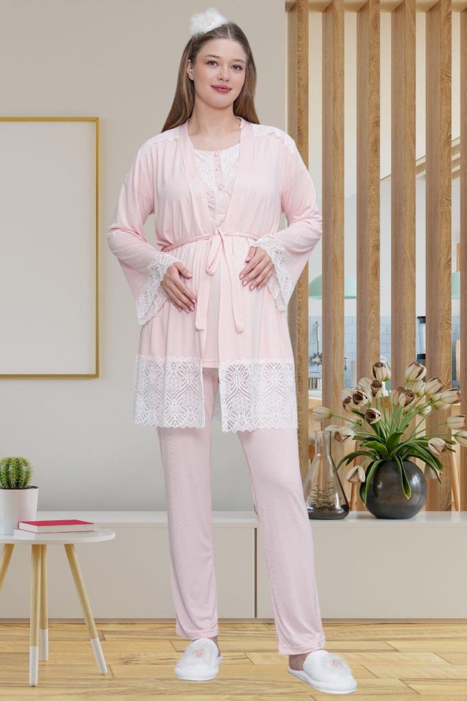 Mecit 6203 Bayan Pembe Sabahlıklı Hamile Lohusa Pijama Takımı