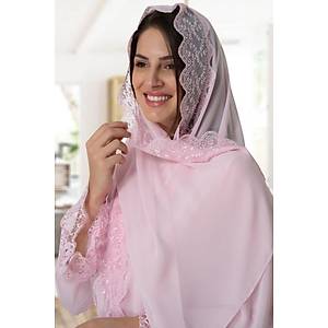 Mecit 0030 Bayan Ta�l� Dantelli �ifon �al Pembe