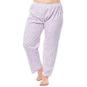 Seher Y�ld�z Bayan Desenli Uzun Anne Pijama Alt� D�z Pa�a 020