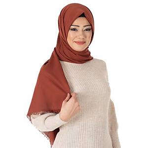 Bayan Y�zde Y�z Pamuk �al D�z Renk Tesett�r �al 