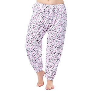 3 Adet Seher Y�ld�z� Desenli Bayan Lastikli Uzun Anne Pijama Alt� 065