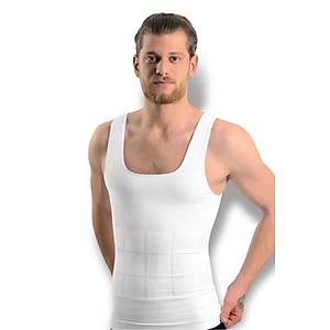 Sistina Erkek Beyaz Diki�siz V�cut Toparlay�c� Korse Atlet 740