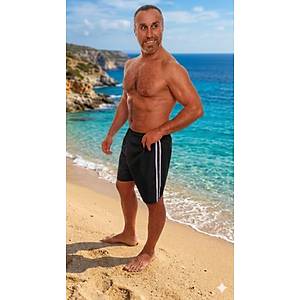 Erkek Beli Lastikli Deniz �ortu Tek Cepli i�i Fileli Havuz �ortu