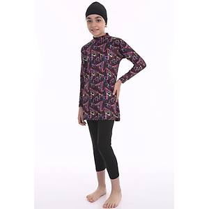 Form Angel K�z �ocuk Desenli Uzun Kollu Tesett�r Mayo 1900-4