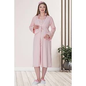 Mecit 5715 Bayan Hamile Lohusa Pudra Sabahl�k Gecelik Tak�m�