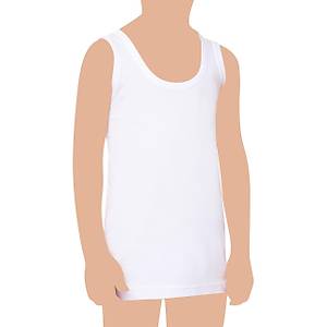 12 Adet Seher Y�ld�z� Erkek �ocuk Atlet Pamuklu Beyaz 0036