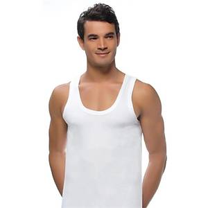 Sedef Y�ld�z� Erkek Penye Atlet Beyaz Y�zde Y�z Pamuklu 1001