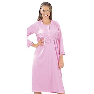 Aysu Bayan Penye Uzun Kol Hamile Gecelik Y�zde Y�z Pamuklu