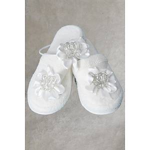 Mecit 0072 Bayan Ekru Ta� S�slemeli Lohusa Terlik Ta� Seti