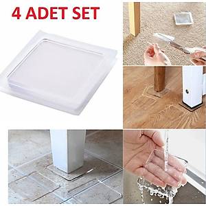 4 Adet Silikon �effaf Zemin Koruyucu Kayd�rmaz Dayan�kl� Ped