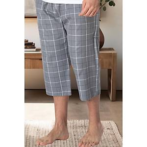 Mecit 3007 Gri Ekoseli Erkek Kapri Pijama Alt�
