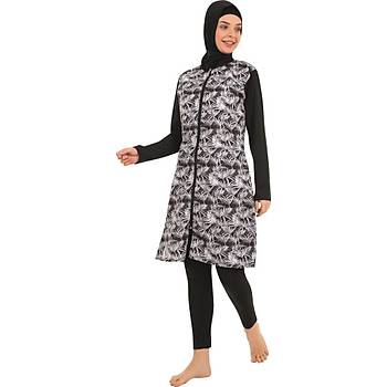 Form Angel Bayan Desenli Tam Kapal� Mayo Tesett�r Mayo 1800-16