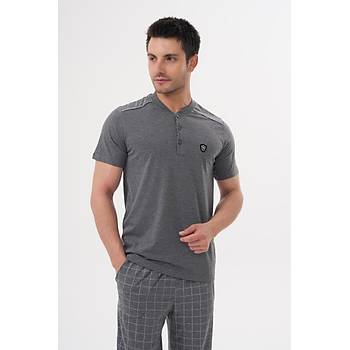Mecit 2980 F�me B�y�k Beden 3 Par�a Erkek �ortlu Pijama Tak�m�