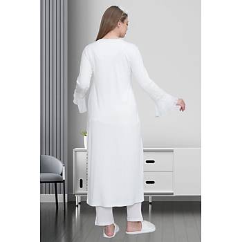 Mecit 1517 Bayan Hamile Lohusa Ekru Sabahl�kl� Pijama Tak�m�