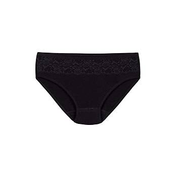 6 Adet Yldz Bayan Likral Dantelli Bikini Klot Siyah 3786
