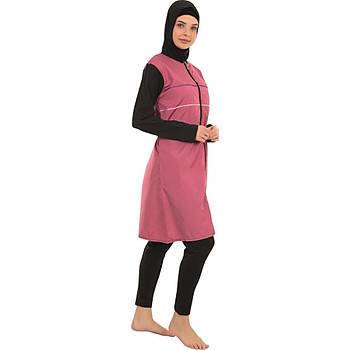 Form Angel Bayan Fermuarl� Taytl� Tam Kapal� Tesett�r Mayo 1500-7