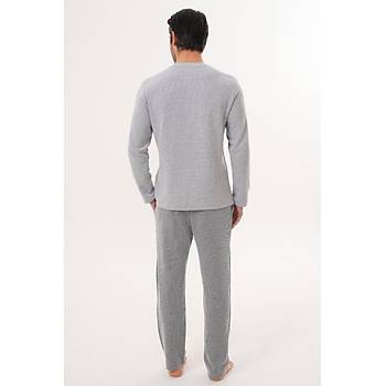 Mecit 2998 Gri Selanik Kuma� K��l�k Erkek Pijama Tak�m�