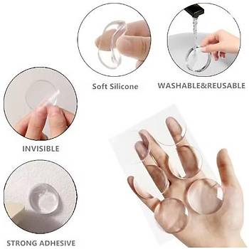 30 Adet �effaf Silikon Mobilya ve Kap� Durdurucu Darbe Pedi 6 l�