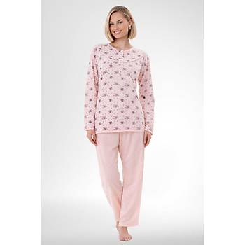 Mecit 6314 Pudra Kad�n B�y�k Beden Pijama Tak�m�