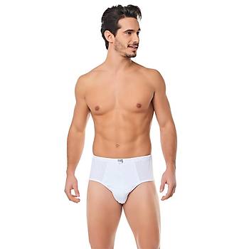 6 l Paket Seher Yldz Erkek Klot Slip Beyaz Pamuklu