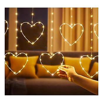 Kalpli Perde Led I��klar, Sevgililer G�n� Romantik LED Ayd�nlatma