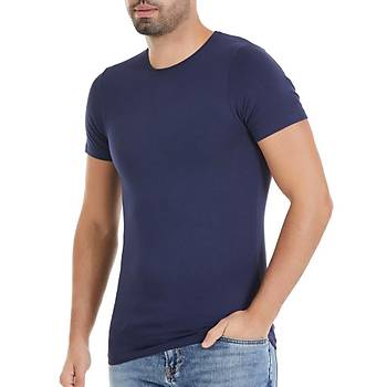 6 Adet Y�ld�z Erkek Bambu K�sa Kollu T-Shirt Fanila Lacivert 477
