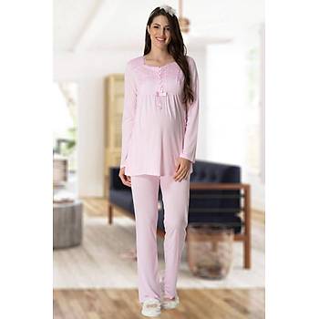 Mecit 1924 Bayan Hamile Lohusa Pembe Sabahlk Gecelik Pijama
