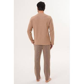 Mecit 2998 Kahve Selanik Kuma� K��l�k Erkek Pijama Tak�m�
