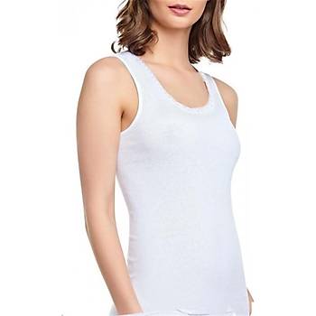 12 li Paket Nazar Y�ld�z Bayan Geni� Ask�l� Papatya Atlet Beyaz