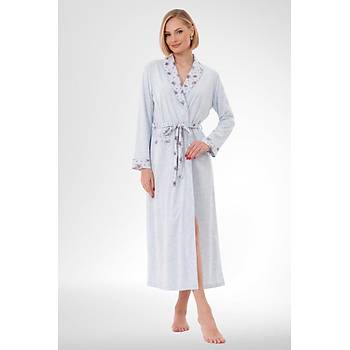 Mecit 6321 Mavi B�y�k Beden Kad�n Sabahl�k Pijama Gecelik Set