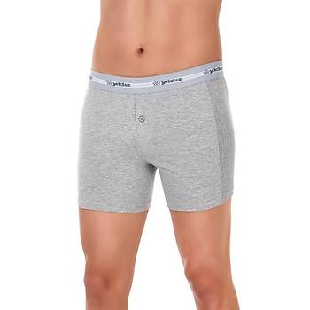 6 Adet Y�ld�z Erkek Likral� Uzun Boxer Short Gri 112
