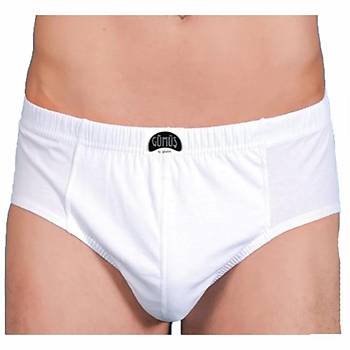 12 Adet Gm Erkek Penye Slip Klot Beyaz Yzde Yz Pamuklu