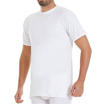 6 Adet Y�ld�z Erkek S�prem S�f�r Yaka K�sa Kollu Fanila Atlet 50