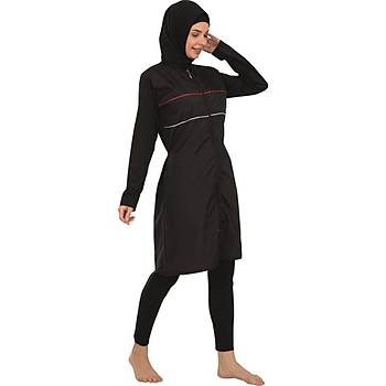 Form Angel Bayan Fermuarl� Taytl� Tam Kapal� Tesett�r Mayo 1500-7