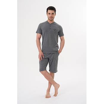 Mecit 2980 F�me B�y�k Beden 3 Par�a Erkek �ortlu Pijama Tak�m�