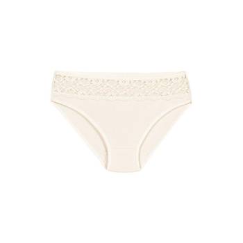 12 Adet Yldz Bayan Likral Dantelli Bikini Klot Ekru 3788