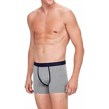 2'li Paket Kom Levi Erkek Elastan Boxer Emprime-Gri Melanj 