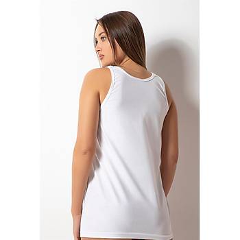 6 l� Paket �zlem Bayan ��lemeli Geni� Ask� Atlet Beyaz 1309