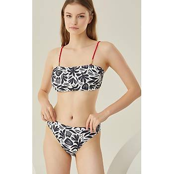 Nbb Bayan Desenli Straplez Bikini Mayo 51558