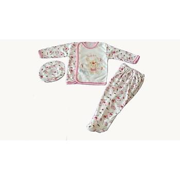 Beyzi Bebek Pijama Takm Ayakl apkal 3 Para 0-6 Aylk