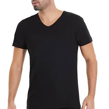 6 Adet Y�ld�z Erkek S�per �nce K�sa Kollu Fanila Atlet Siyah 127