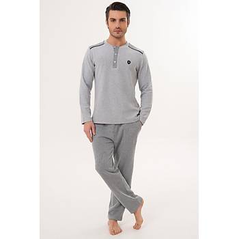 Mecit 2998 Gri Selanik Kuma� K��l�k Erkek Pijama Tak�m�
