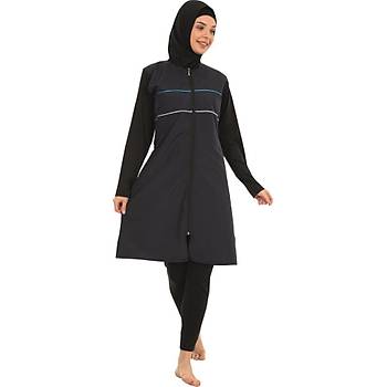 Form Angel Bayan Fermuarl� Taytl� Tam Kapal� Tesett�r Mayo 1500-7