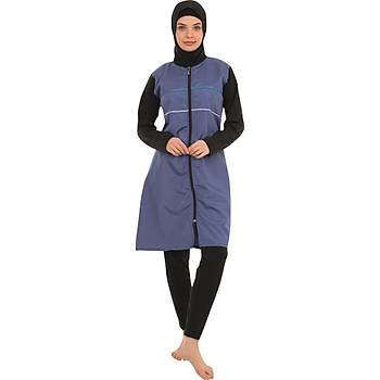 Form Angel Bayan Fermuarl� Taytl� Tam Kapal� Tesett�r Mayo 1500-7