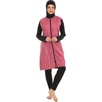 Form Angel Bayan Fermuarl� Taytl� Tam Kapal� Tesett�r Mayo 1500-6